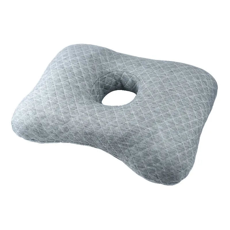 Beauty salon single hole ear pillow in New Chinese style, showing centre cut-out.