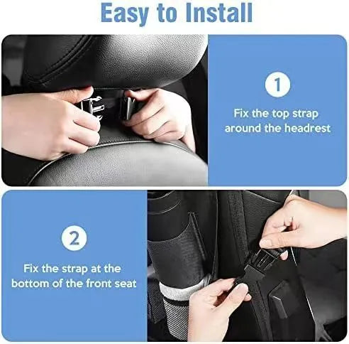 Black Oxford cloth car seat back storage bag measuring 42x30 cm with hanging design for vehicle organisation