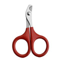 Stainless steel pet nail clippers with plastic and rubber handle for trimming cat and dog claws
