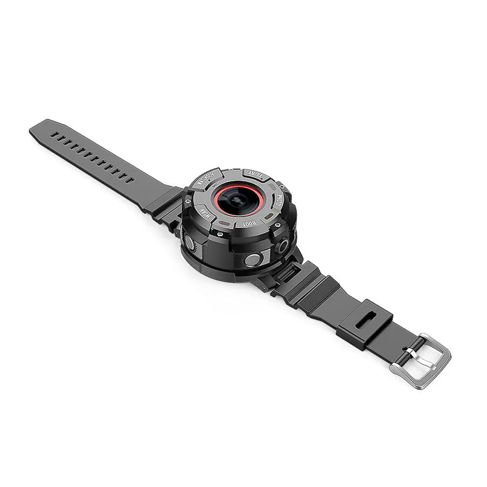Black waterproof sports digital camera with compact design showing 290mm length