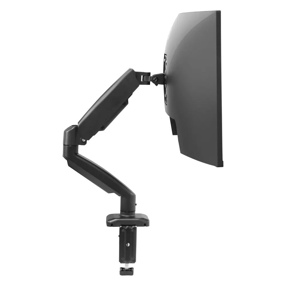 Black rotating telescopic LCD monitor bracket with metal and aluminium construction