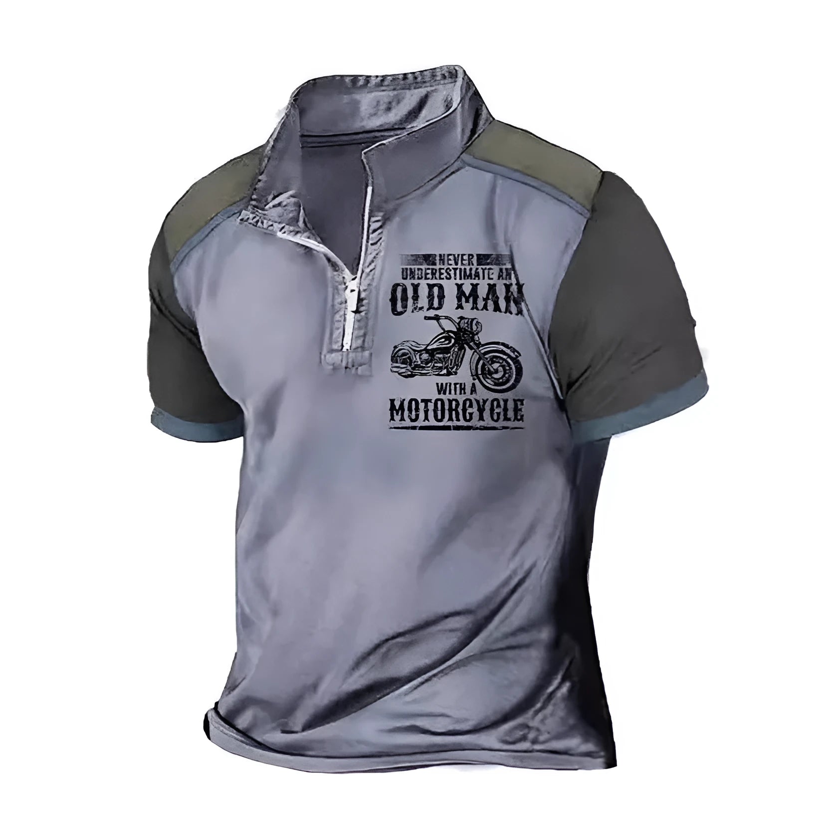 Men's casual polo shirt with lapel collar and digital letter printing in regular fit