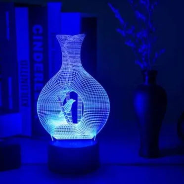 3D acrylic LED night light on ABS base with seven colour touch control options