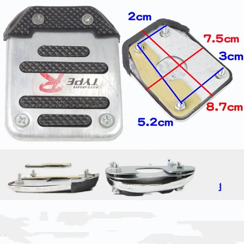 Metal motorcycle brake pedal skid plate footrest in multiple style options