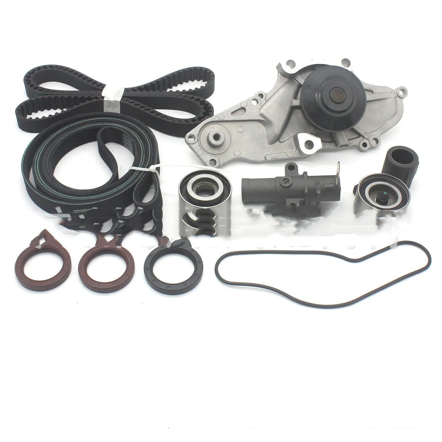 Metal belt and water pump assembly components kit measuring 28x18x16cm