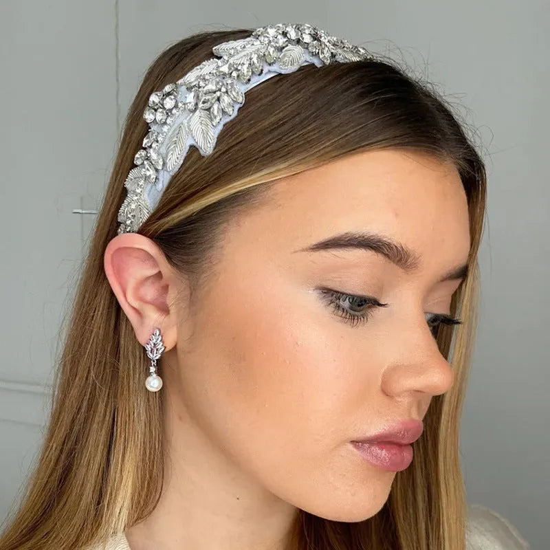 Geometric floral earrings with micro inlaid zircon in three plating options