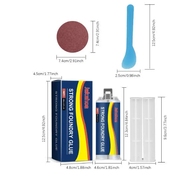 85ml metal epoxy adhesive kit with push rod, scraper and sandpaper for stainless steel copper aluminium repair