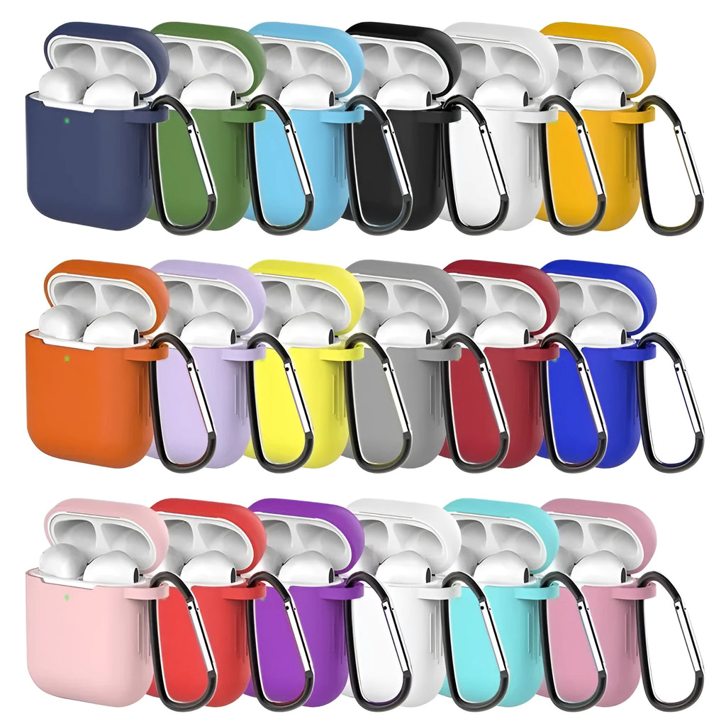 Silicone protective cover for AirPods 1st and 2nd generation charging case in clamshell design