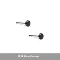 S999 sterling silver flat ear bone studs in silver and black colours, 3mm to 8mm sizes