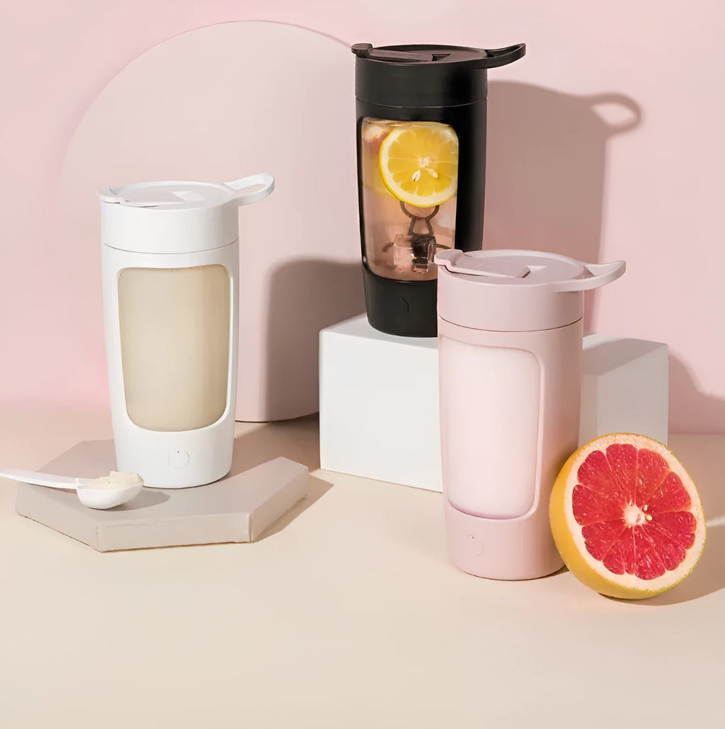 Portable automatic blending cup with 650ml capacity in four colour options