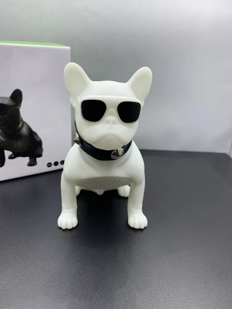 Mini full body bulldog Bluetooth speaker in black, red or white colour with wireless audio playback