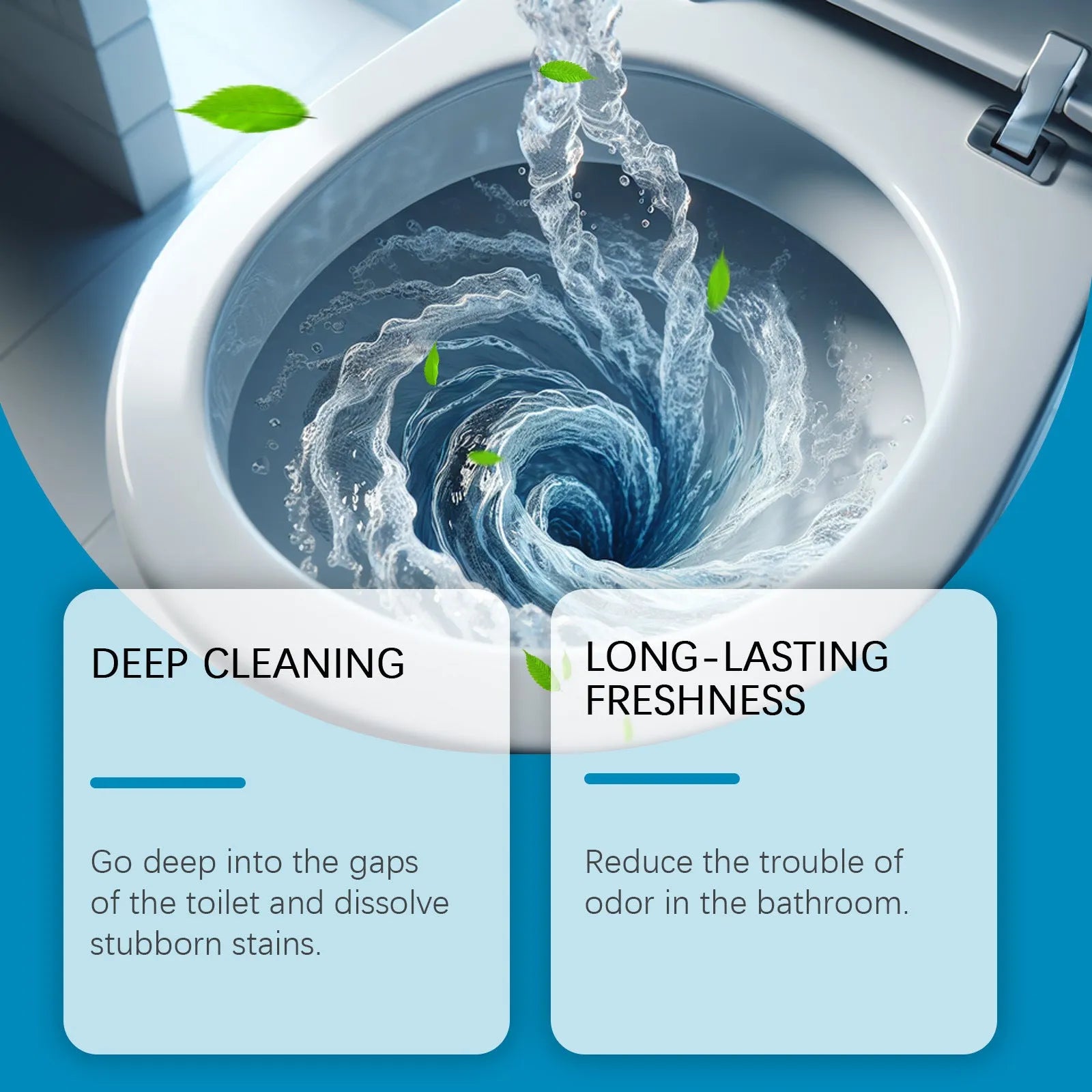 Pack of four sachets of toilet bowl cleaning powder for removing urine stains and odours.