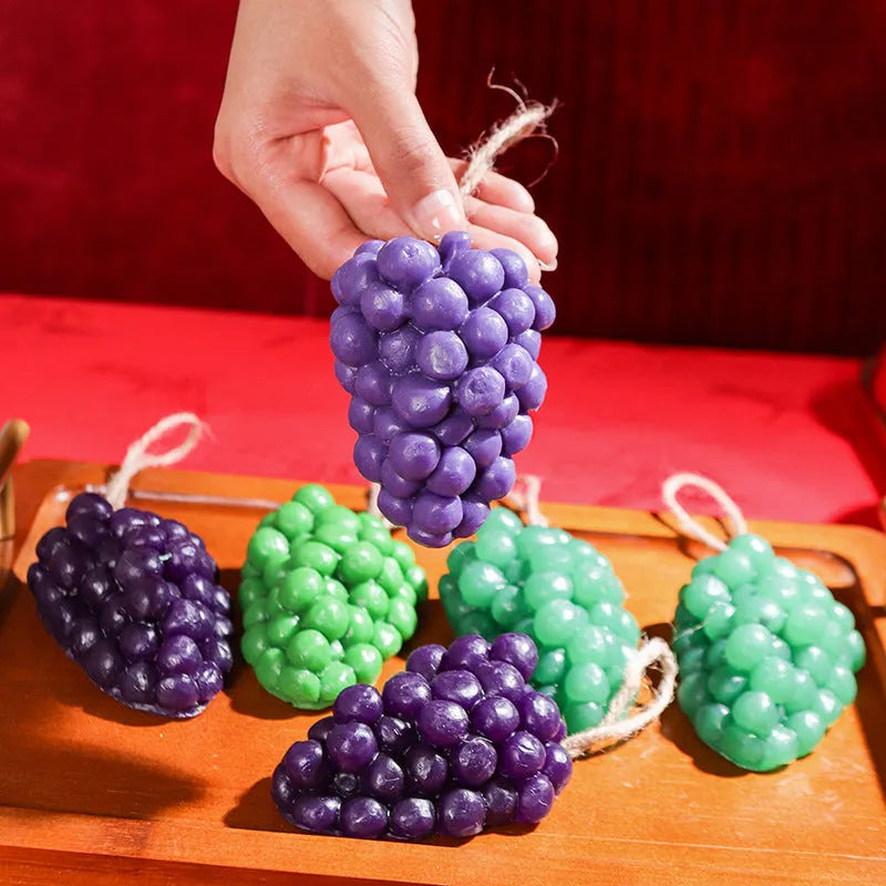 Grape handmade soap bar in purple colour with grape cluster design