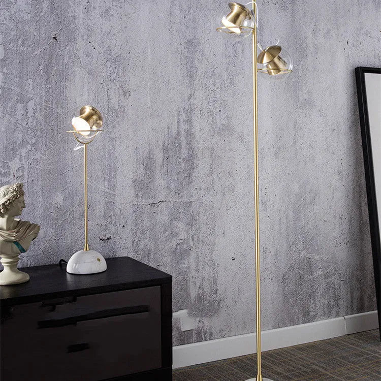 Glass shade dimmable desk lamp with touch switch control and LED lighting