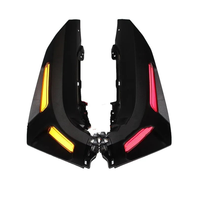 Pair of LED steering turn signal lights for Yamaha NMAX155 scooter in blue and yellow colour.