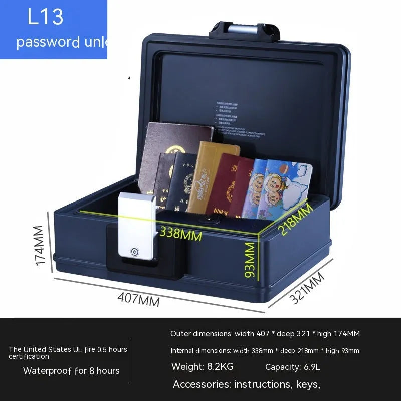 Portable L12 mechanical combination lock safe box in youjingang material