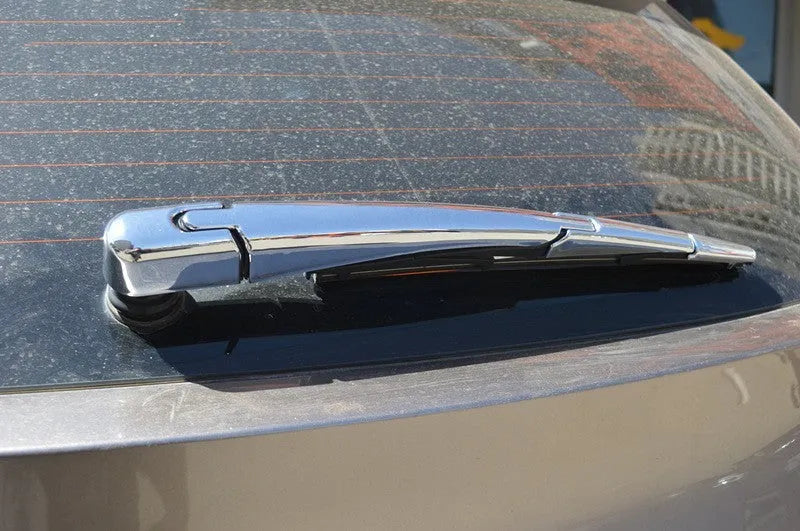Four silvery ABS plastic rear wiper cover trims for 2010 Hyundai vehicles