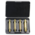 Premium screw extractor set with 4341 high-speed steel construction for removing broken screws