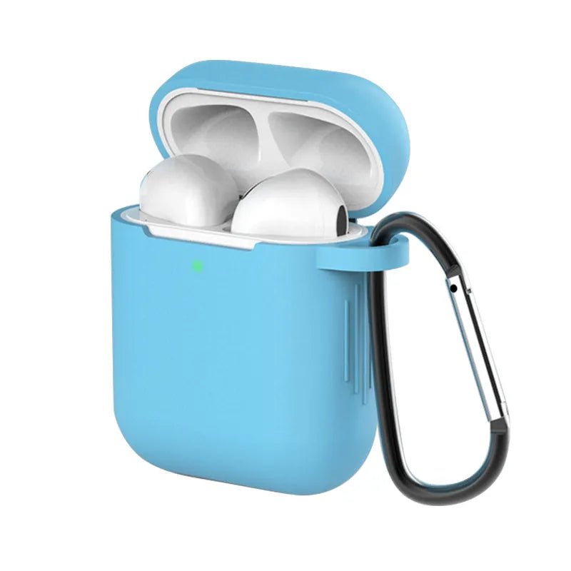 Silicone protective cover for AirPods 1st and 2nd generation charging case in clamshell design