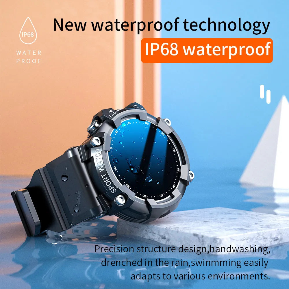 ATTACK 3 IP67 waterproof smart Bluetooth sports watch in black, pink, or white with round dial and health monitoring features
