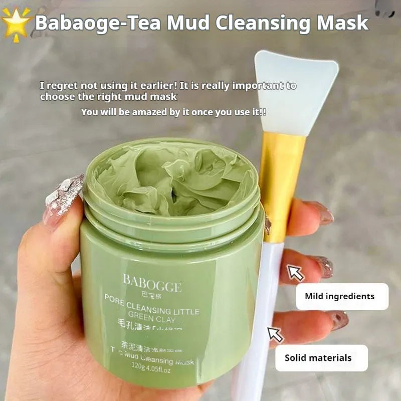 120g clay cleansing facial mask jar with daub application for deep cleansing without skin pulling
