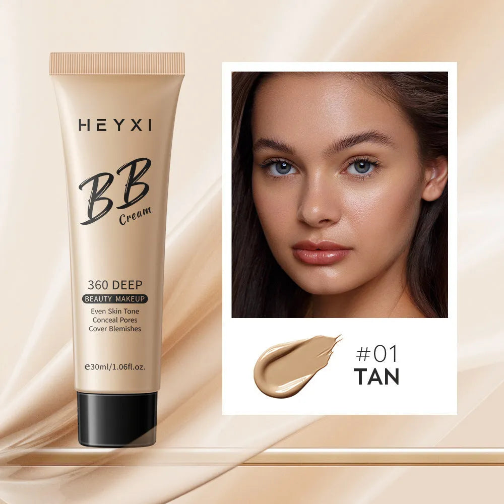 Waterproof BB cream in four shade options for natural skin tone matching