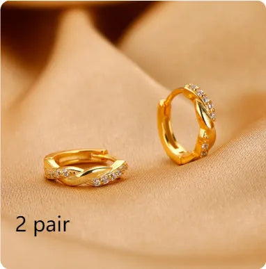 Geometric hemp rope earclip earrings with interwoven copper wire in gold colour option