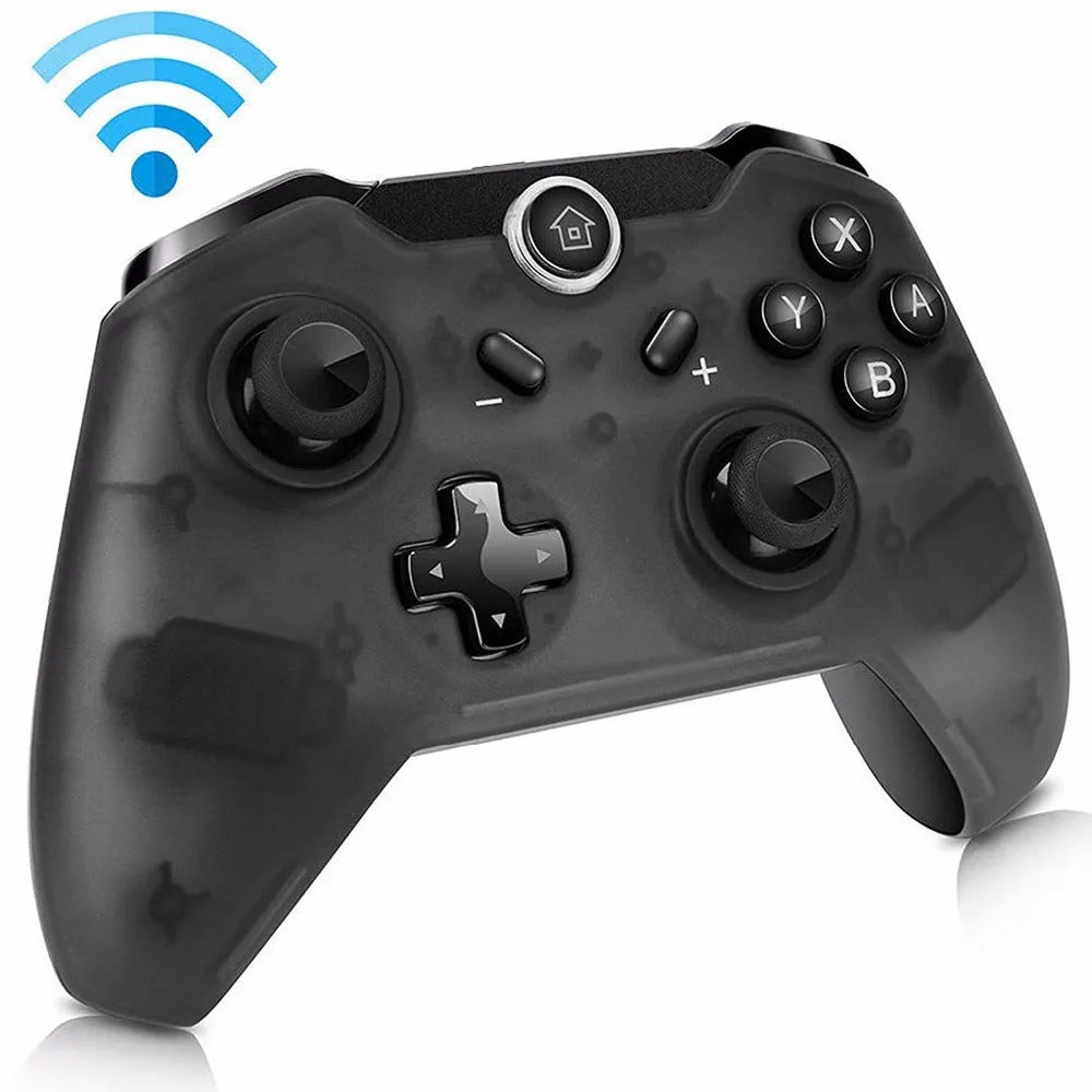 SWH wireless game controller for Nintendo Switch in various colours on a black background.
