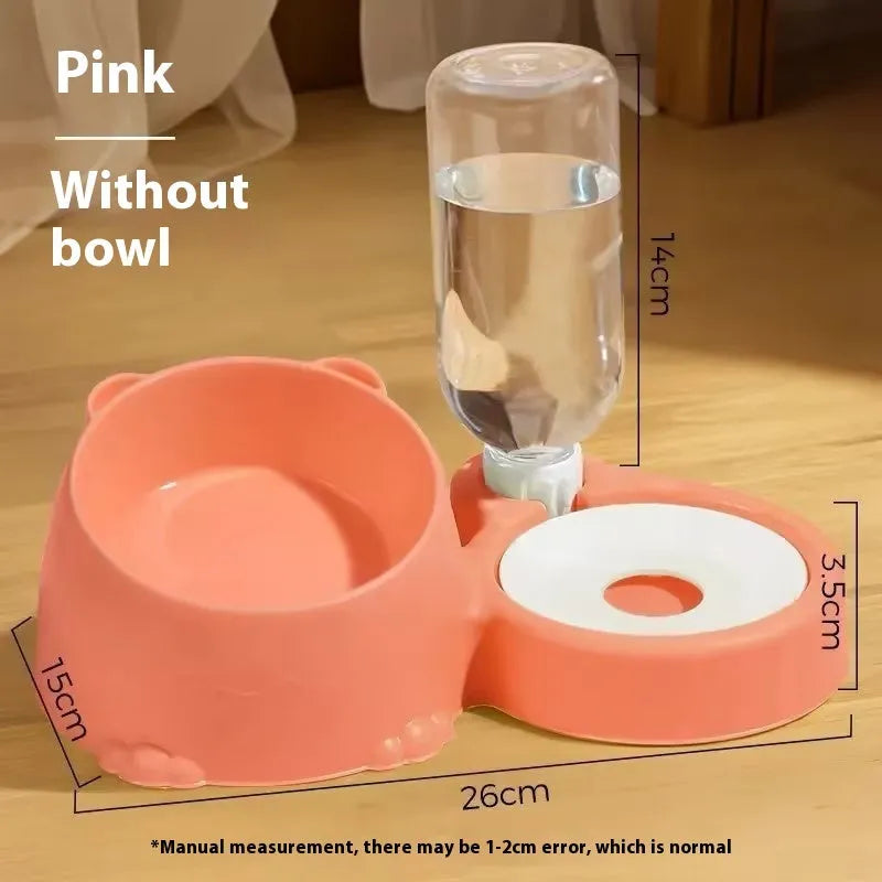 Double bowl automatic drinking pet basin plastic cat feeder ceramic water dispenser haze blue