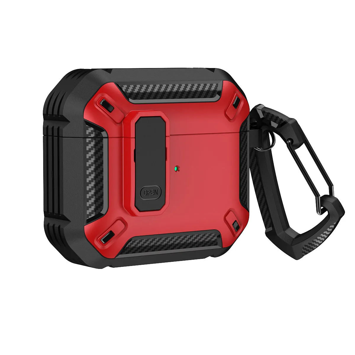 Plastic AirPods protective case in two-colour design with carrying hook