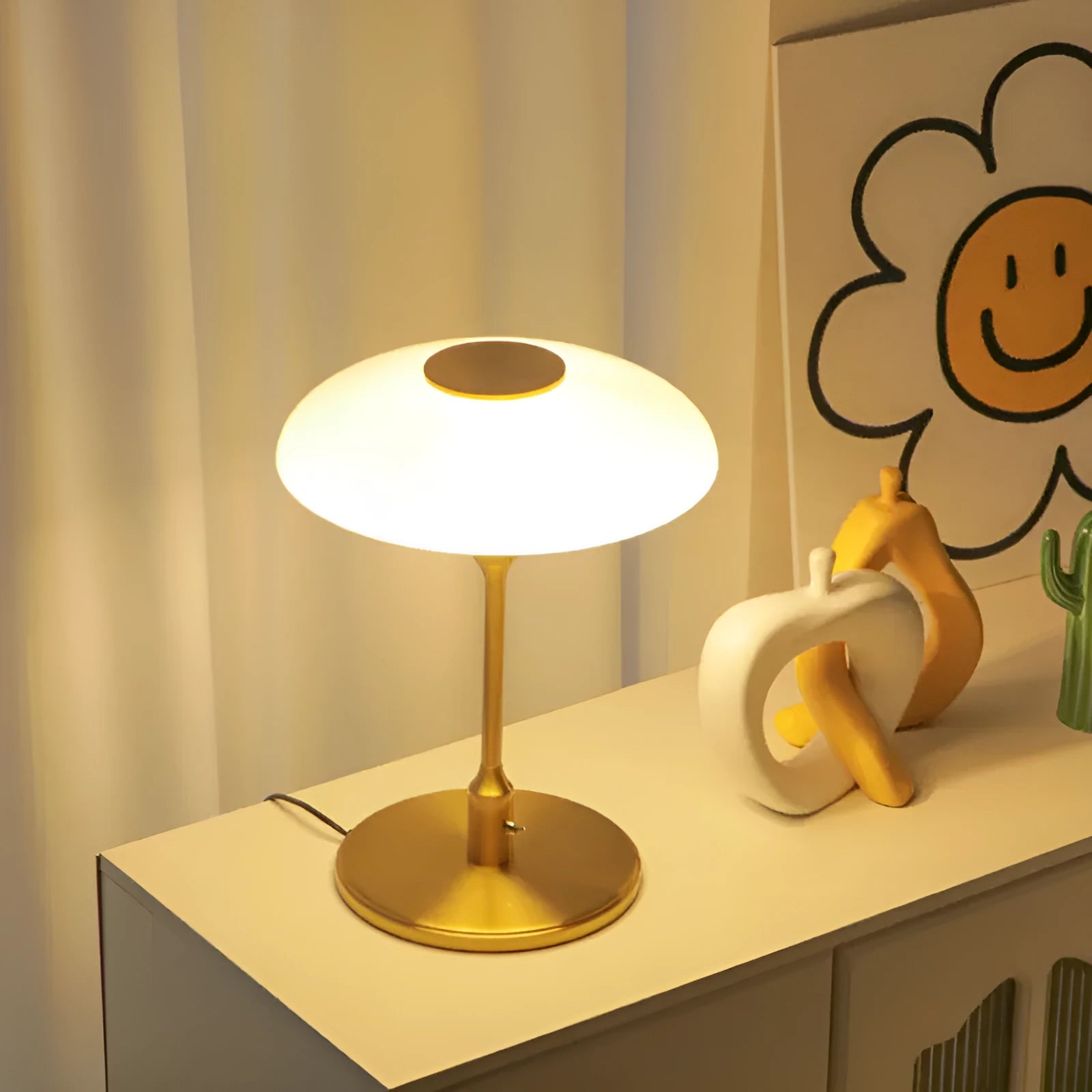 Vintage Korean style bedside atmosphere light with metal holder in one of four colour options.