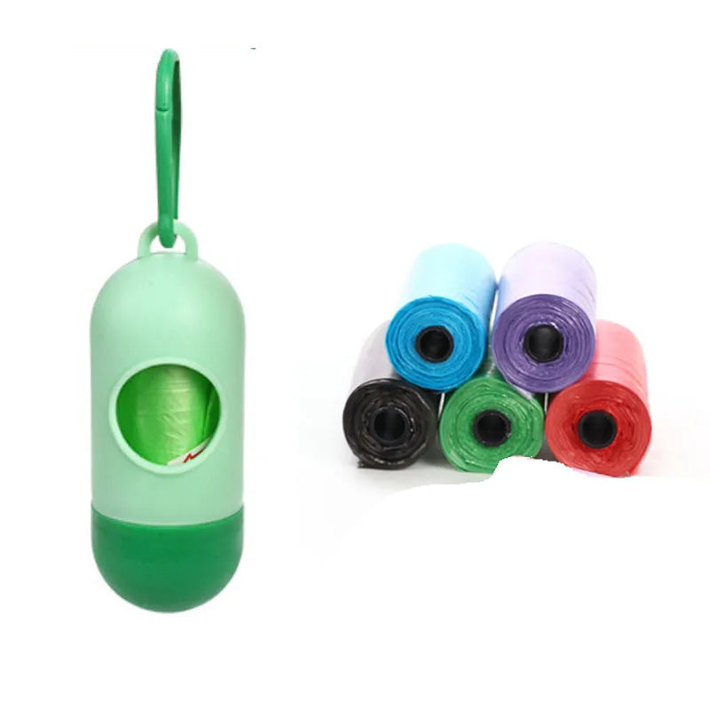 Coloured dog poop bags for waste cleanup showing 22.5 x 30 cm dimensions
