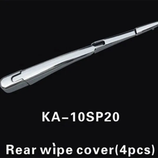 Four silvery ABS plastic rear wiper cover trims for 2010 Hyundai vehicles