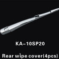 Four silvery ABS plastic rear wiper cover trims for 2010 Hyundai vehicles