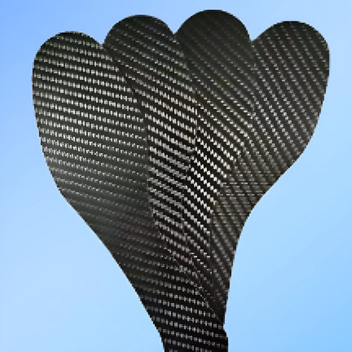 Black 3K carbon fibre running insoles shown in three thickness options: 0.8mm, 1.0mm, and 1.2mm.
