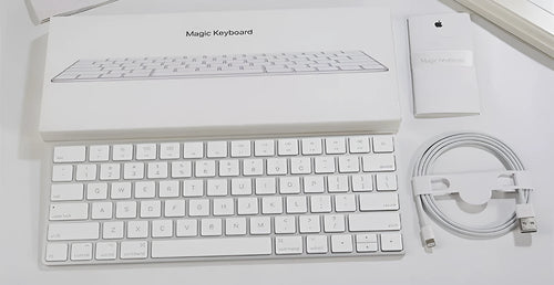 White Apple Bluetooth G6 wireless keyboard with ultra-thin metal construction