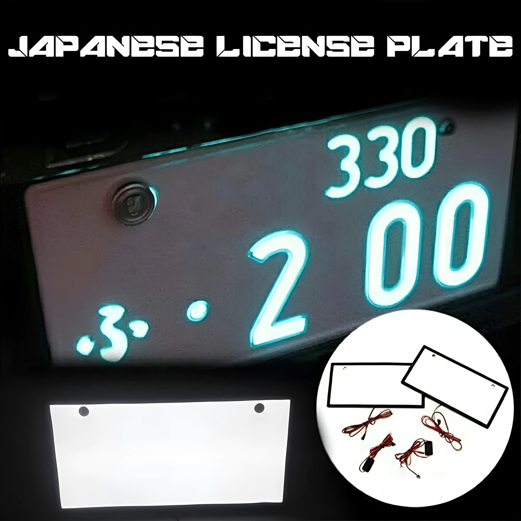Two flat LED truck license plate light bars with plastic housing.