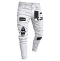 Cotton mid-rise zipper trousers in black front view size S to 3XL