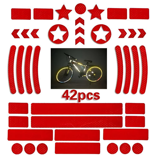 Bicycle reflective safety sticker with geometric grid pattern measuring 11.5 x 21cm