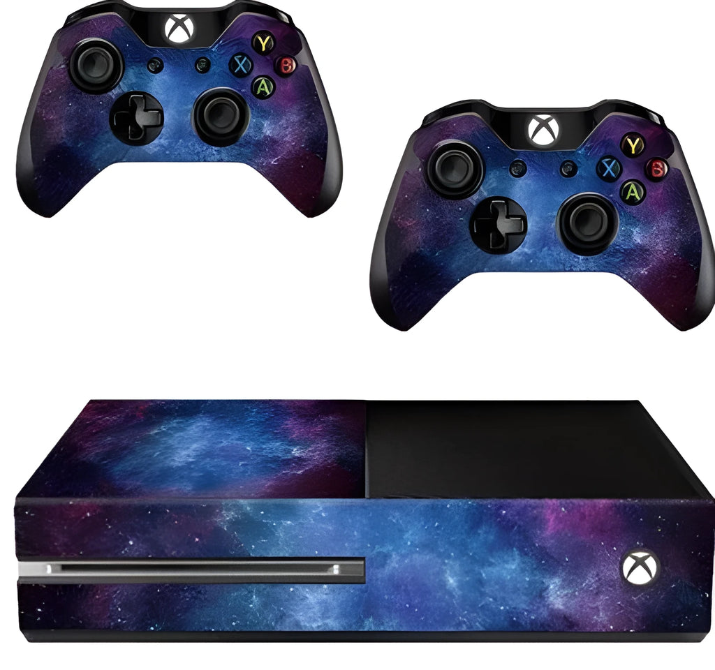 Blue matte Xbox One skin sticker with scratch-resistant film in 5-piece pack