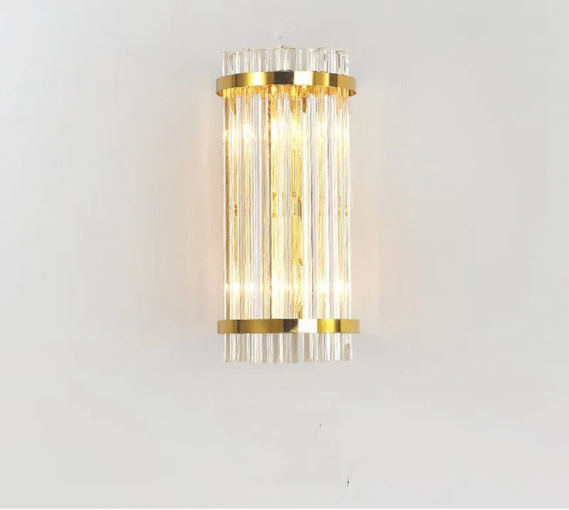 Modern crystal wall lamp in light luxury style with metal finish options