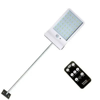 Black and white outdoor solar garden light with IP65 waterproof rating for balcony and courtyard use
