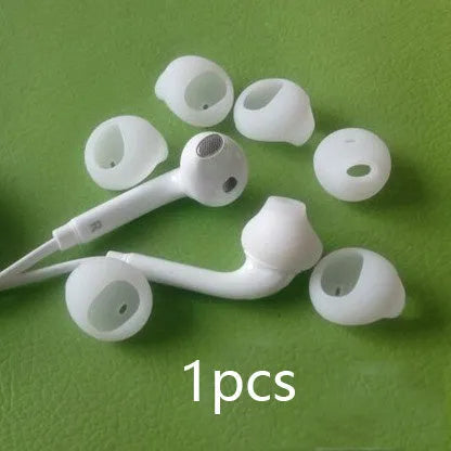 Black and white silicone protective sleeves for Samsung Galaxy S6 Edge G9200 G9250 G920A in-ear headphones.