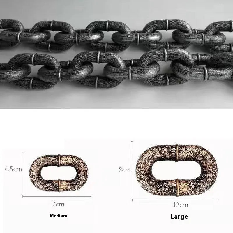 Simulated rough dog leash prop in bronze colour on a plain background