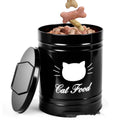 Round iron sheet storage can with black inner box, 301-500ml capacity for dry goods.
