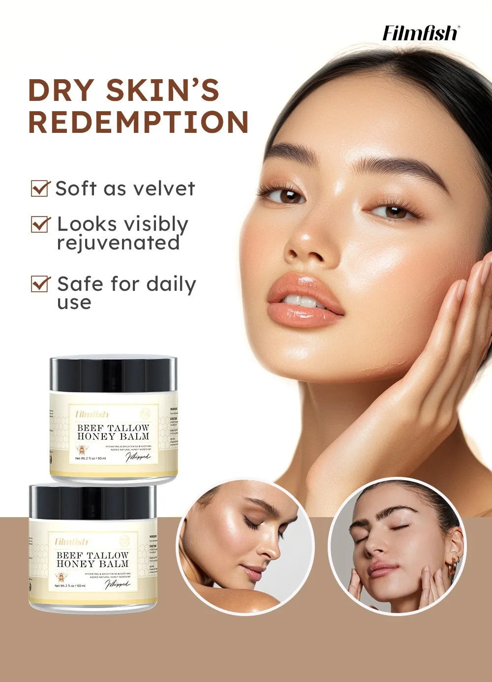 60ml honey moisturiser body cream jar for skin hydration
