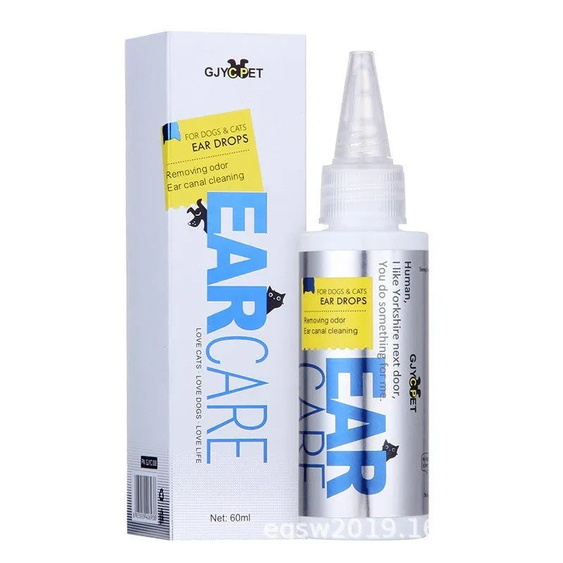 Pet cleaning bundle with 150ml foot foam bottle, 60ml ear solution, and packs of ear and eye wipes for dogs and cats