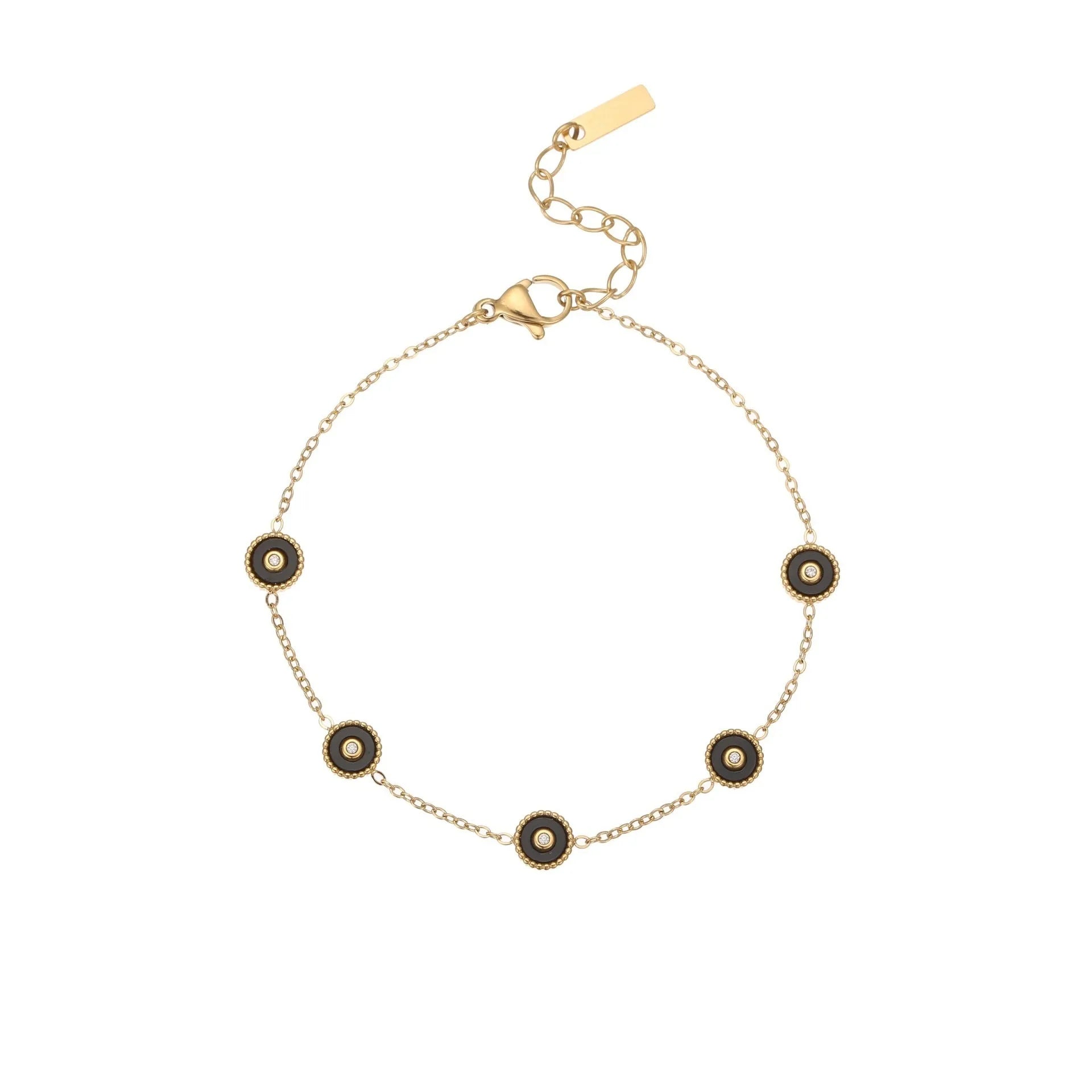 Gold-plated fritillary geometric bracelet and necklace set for women