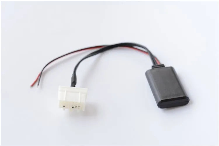 Black Bluetooth audio cable for Mazda vehicles with MEDIA button compatibility