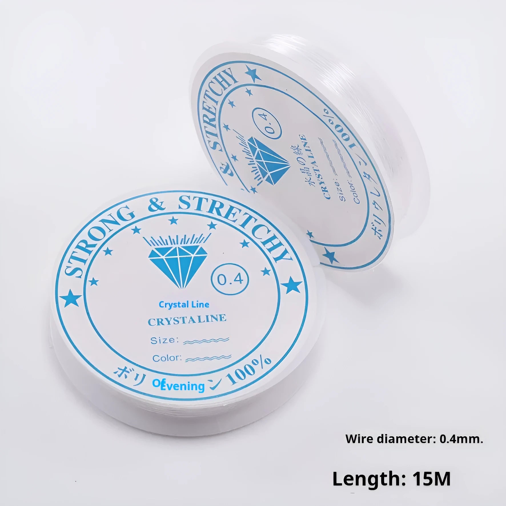 Transparent white crystal fishing line elastic thread for jewellery making in various diameters